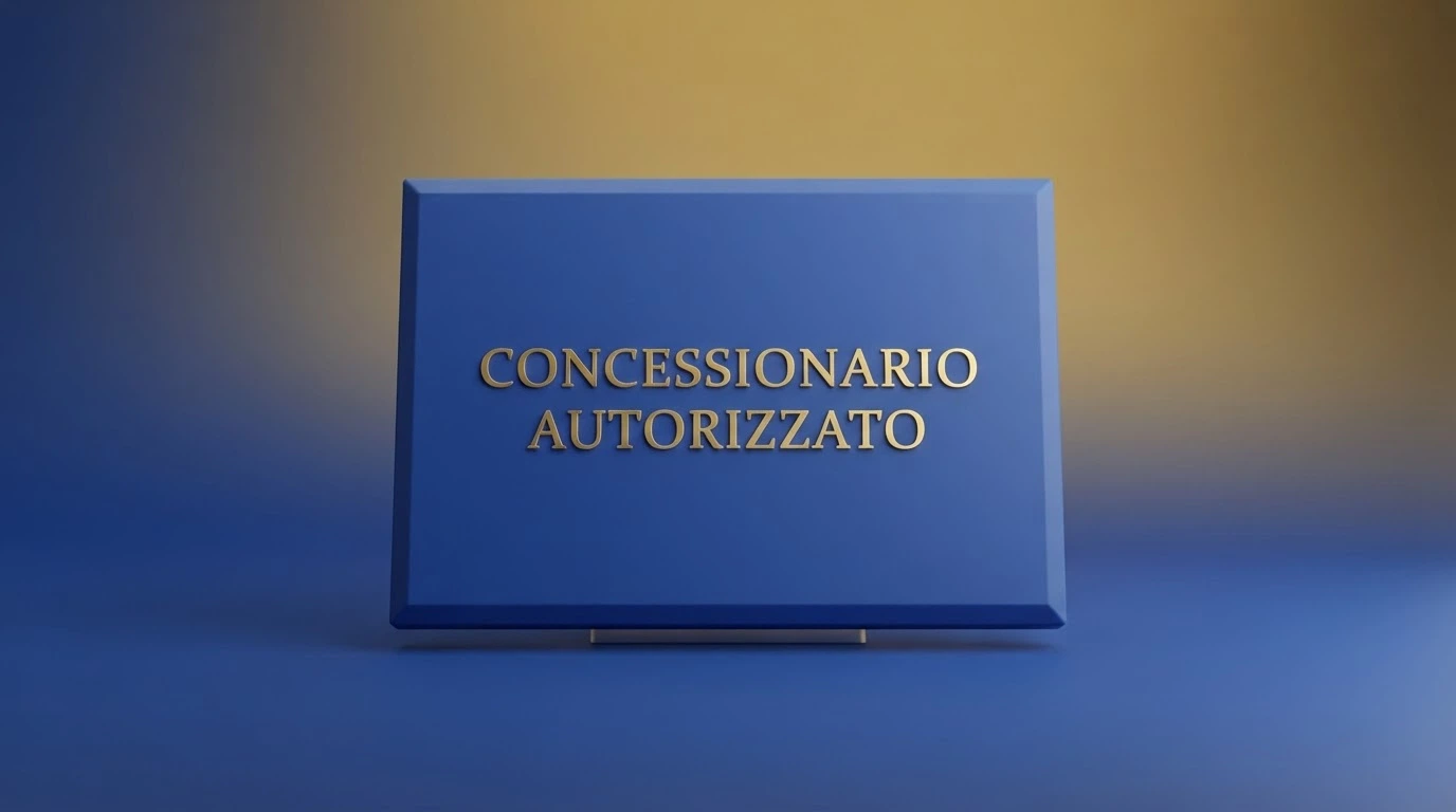 Il logo ufficiale dell'Agenzia delle Dogane e dei Monopoli accanto alla dicitura «Concessionario Autorizzato» su uno schermo