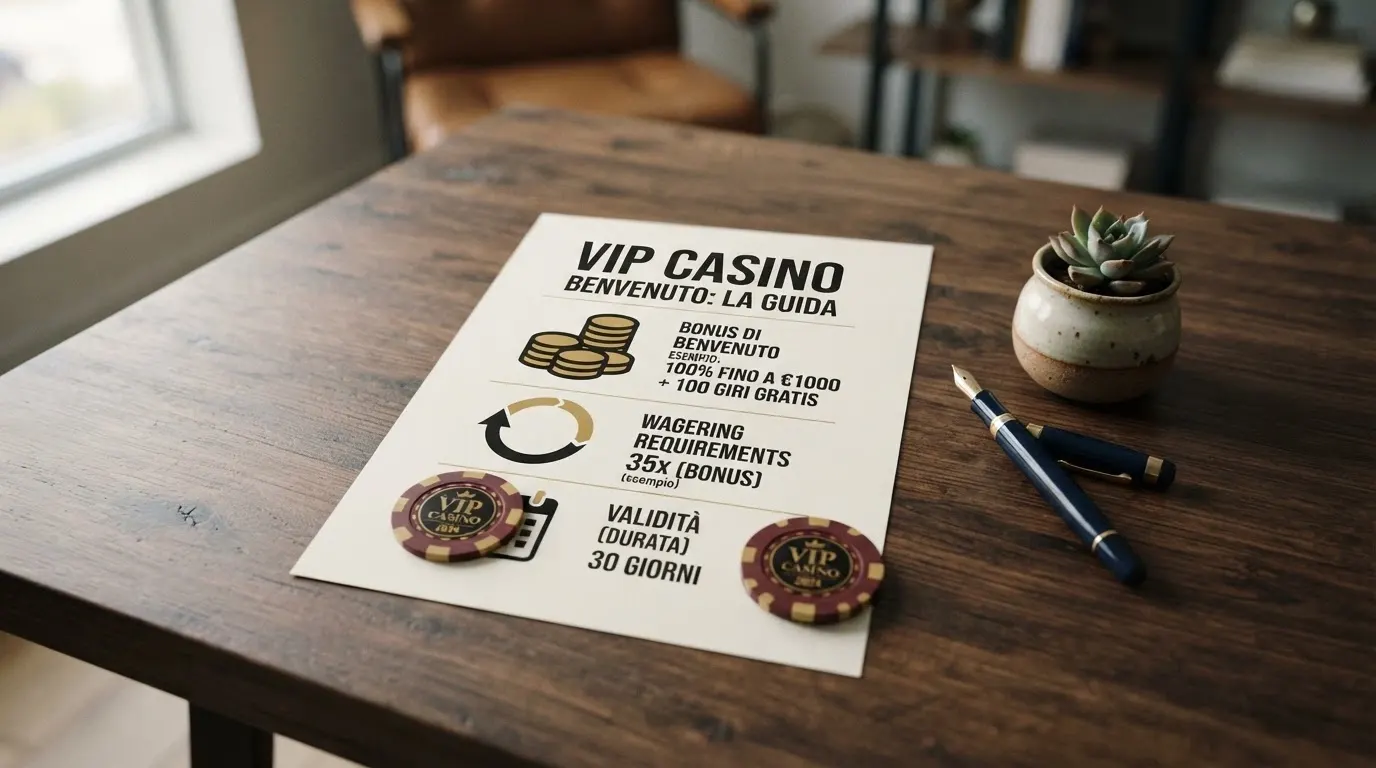 Una tabella comparativa stilizzata con colonne che mostrano nomi di casinò e importi di bonus — il design è pulito, editoriale, senza loghi operatori in evidenza