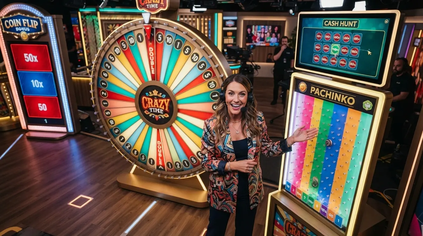 L'interfaccia di uno dei quattro giochi bonus di Crazy Time con il moltiplicatore attivo e la puntata corrente visualizzata a schermo