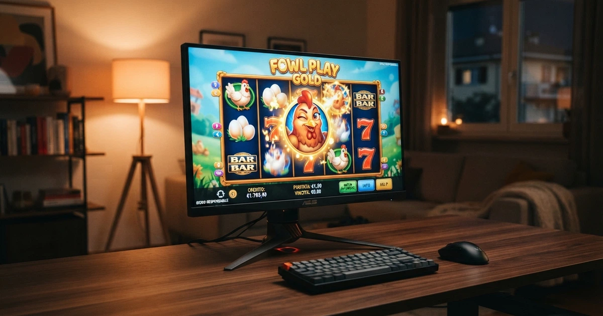 L'interfaccia di una slot WMG aperta su uno schermo, con i rulli visibili e il logo del provider in evidenza