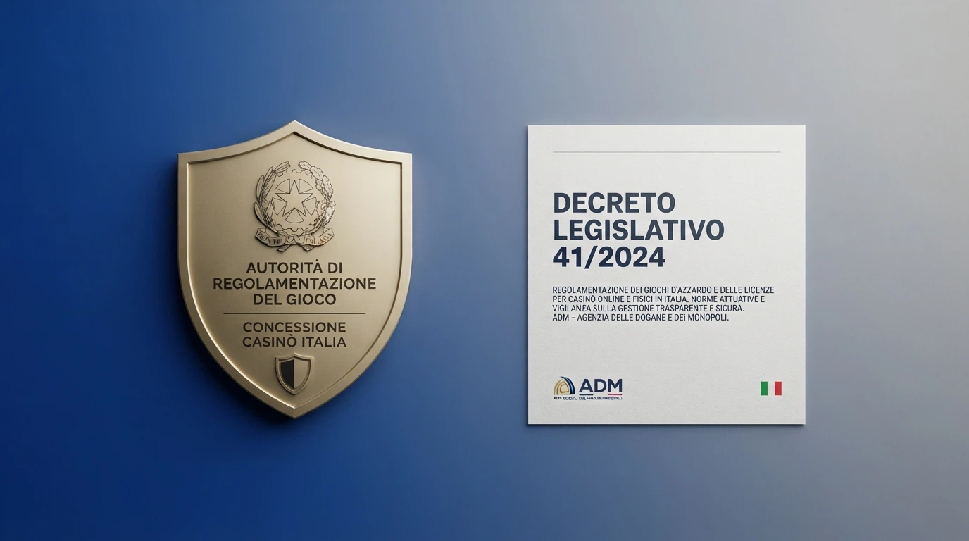 Il logo ufficiale dell'Agenzia delle Dogane e dei Monopoli accanto al testo del Decreto Legislativo 41/2024 e alla lista dei 52 concessionari autorizzati