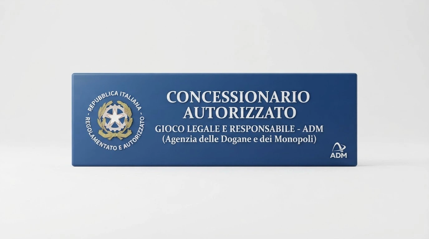 Il logo ufficiale dell'Agenzia delle Dogane e dei Monopoli accanto alla scritta «Concessionario Autorizzato» su uno sfondo pulito