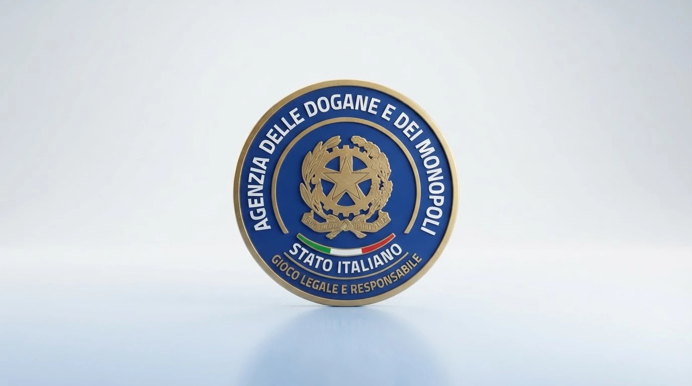 Logo dell'Agenzia delle Dogane e dei Monopoli accanto alla dicitura «concessionario autorizzato» e al numero di concessione