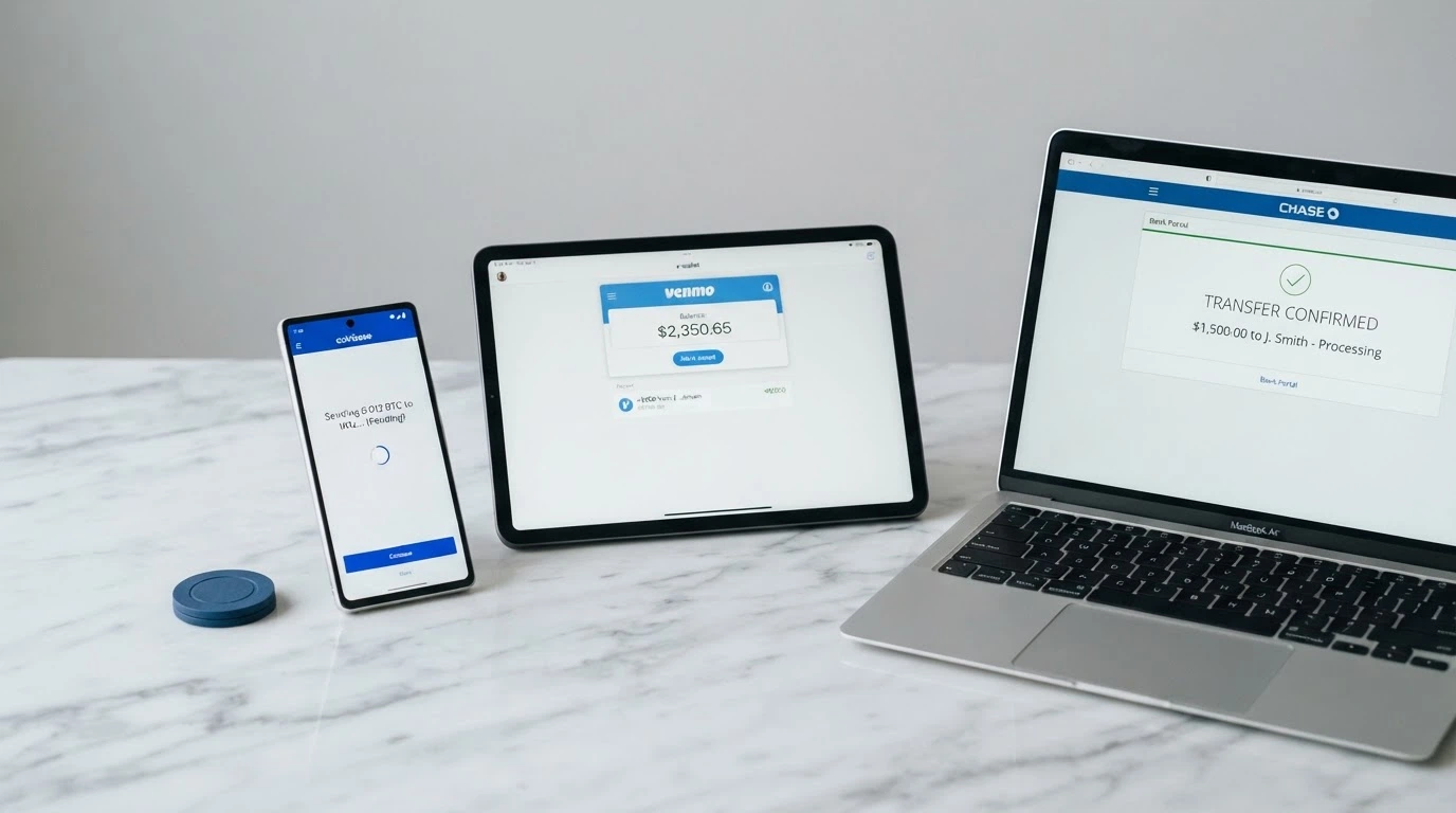 Schema comparativo con icone dei metodi di pagamento: criptovalute, e-wallet, carte di credito e bonifico bancario