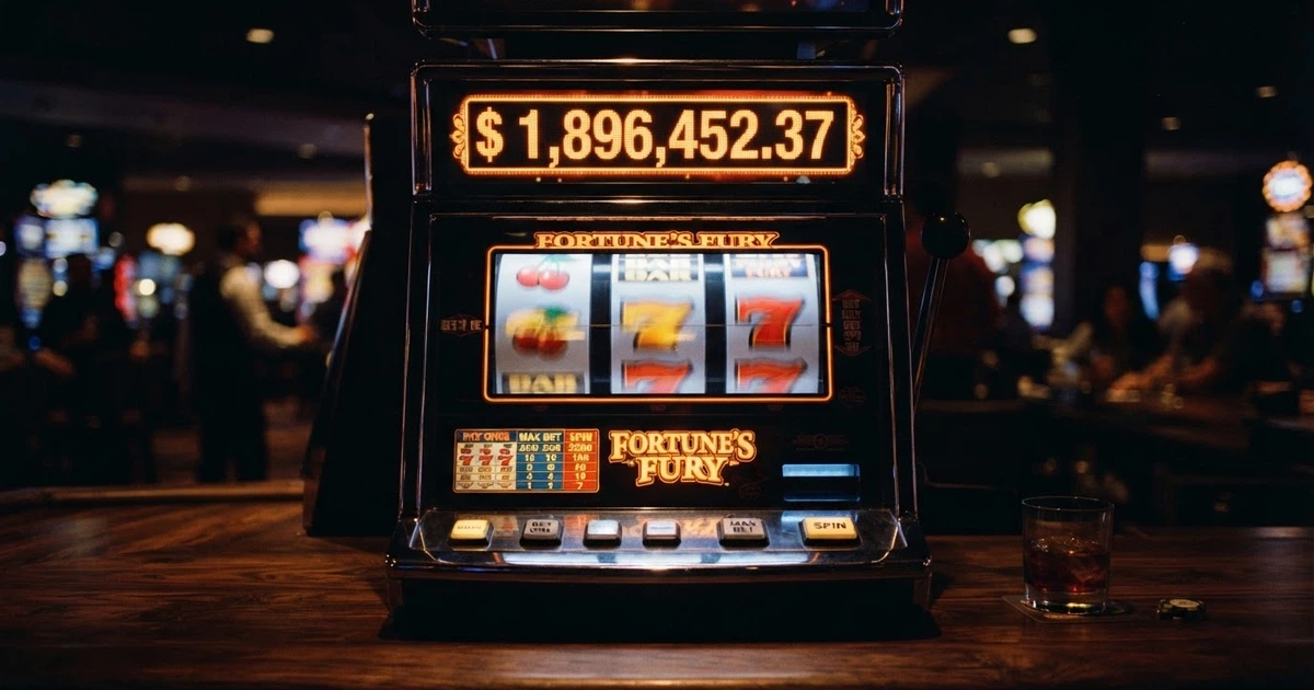 Rulli di una slot machine online con il contatore del jackpot in evidenza