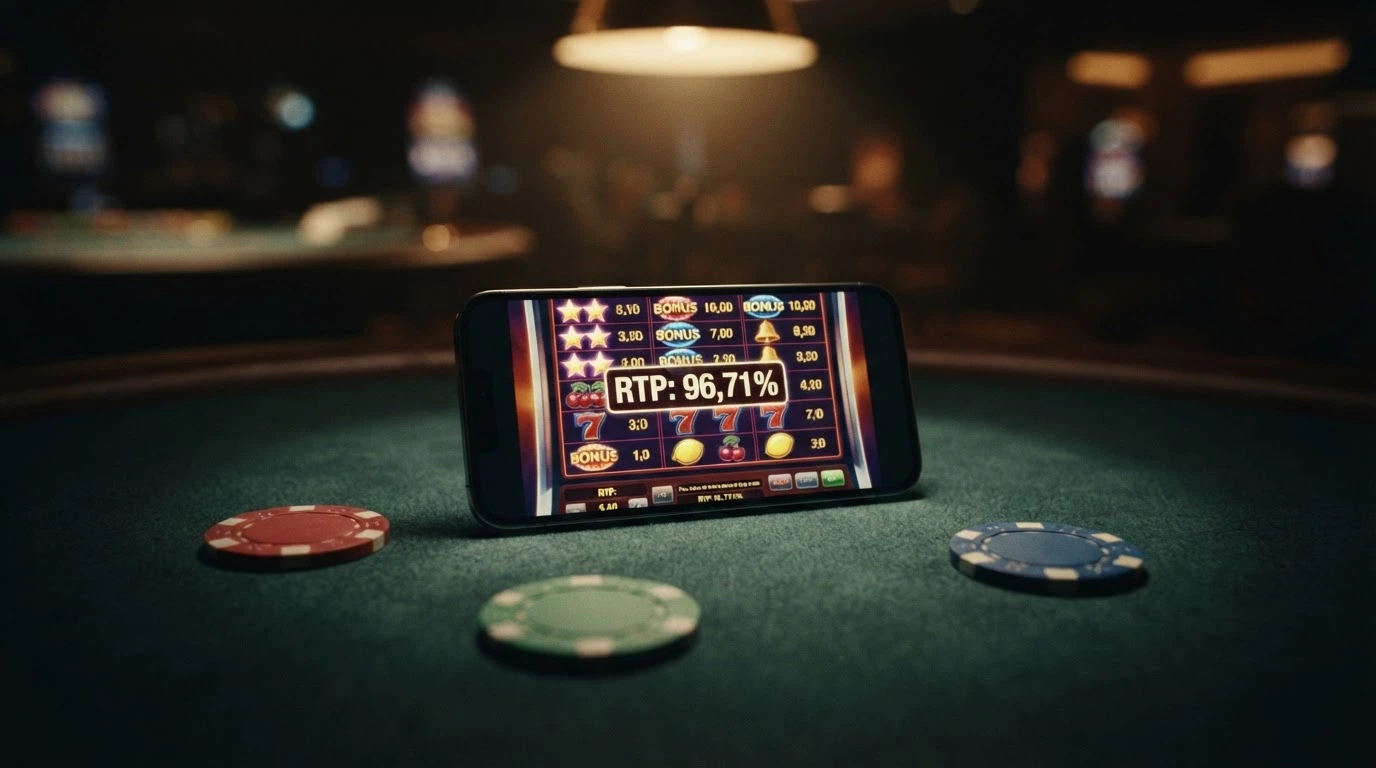 Schermata di una slot machine online con la tabella dei pagamenti e la percentuale RTP evidenziata in alto