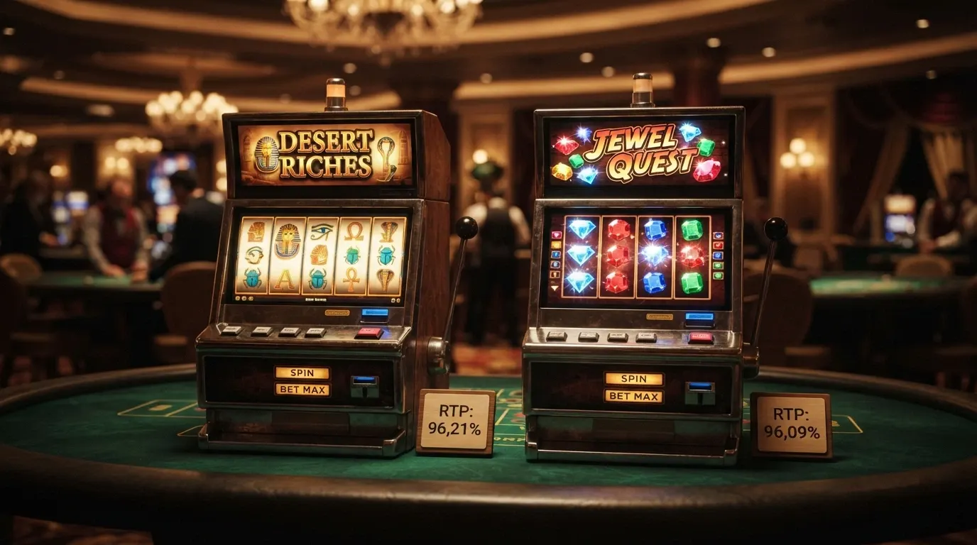 Le schermate delle slot Book of Dead e Starburst affiancate, con il valore RTP in evidenza su ciascuna