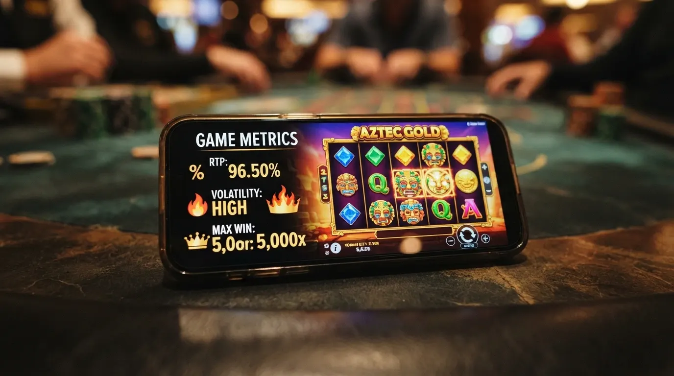 Una schermata di slot machine online con i dati di RTP, volatilità e vincita massima evidenziati in overlay
